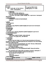 Giáo án Tiếng Anh 9 (Thí điểm) - Unit 9 - Năm học 2015-2016 - Đinh Thị Phương